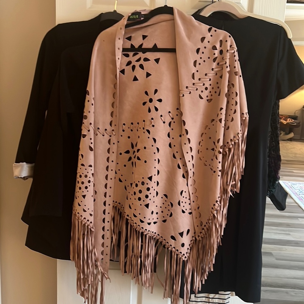 NEVER WORN!!! Biba brand real suede shawl